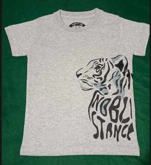 Kids' Gray Tiger Graphic T-Shirt - Noble Stance