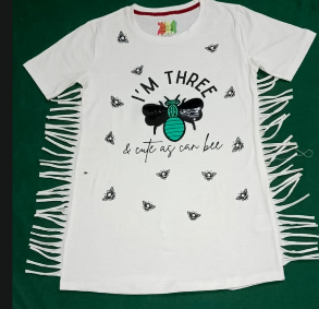 Girls' 3rd Birthday "Cute as Can Bee" Fringe T-Shirt