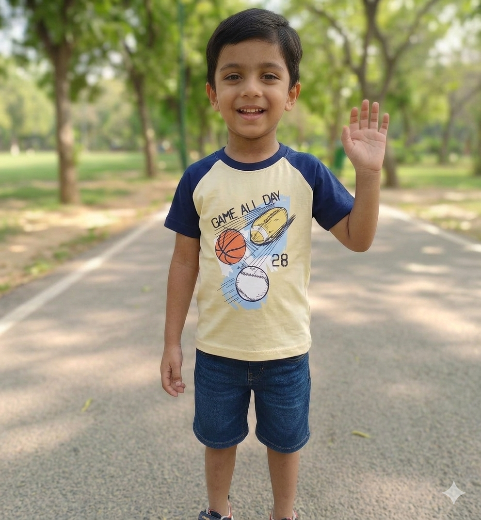Kids' "Game All Day" Sports Raglan T-Shirt – Premium Cotton & Comfort Fit
