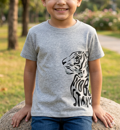 Kids' Gray Tiger Graphic T-Shirt - Noble Stance