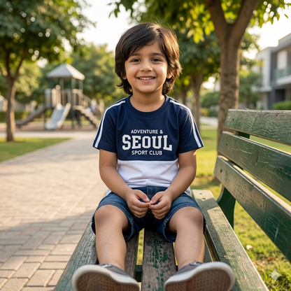 Kids' "ADVENTURE & SEOUL SPORT CLUB" T-Shirt – Premium Cotton Crewneck